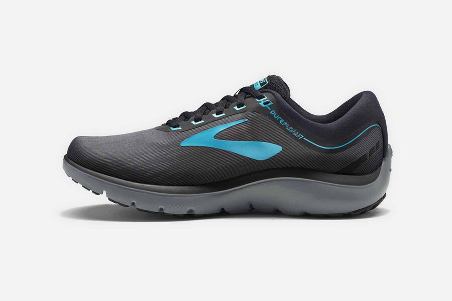 Brooks Running Shoes Womens Dark Grey/Blue - Pureflow 7 Road - 6578-VGEBJ